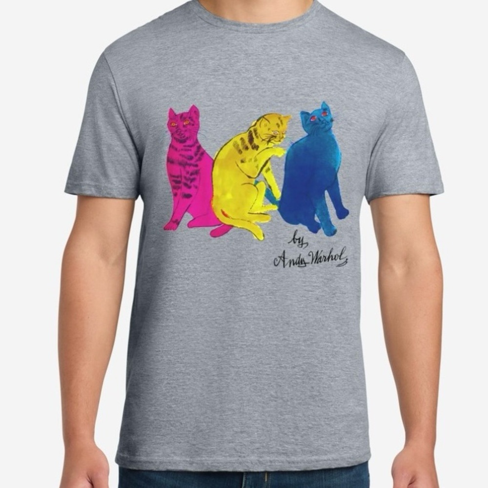 Andy Warhol Cat Print T-Shirt